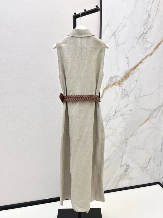 Loe 25ss Linen sleeveless dress