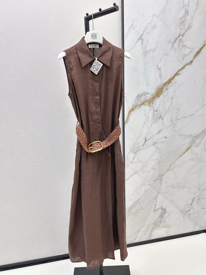 Loe 25ss Linen sleeveless dress