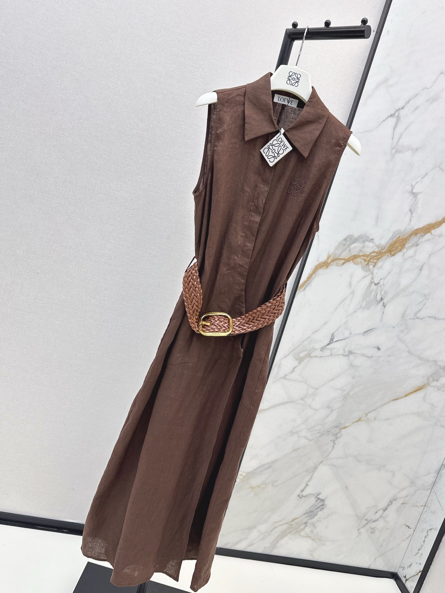 Loe 25ss Linen sleeveless dress