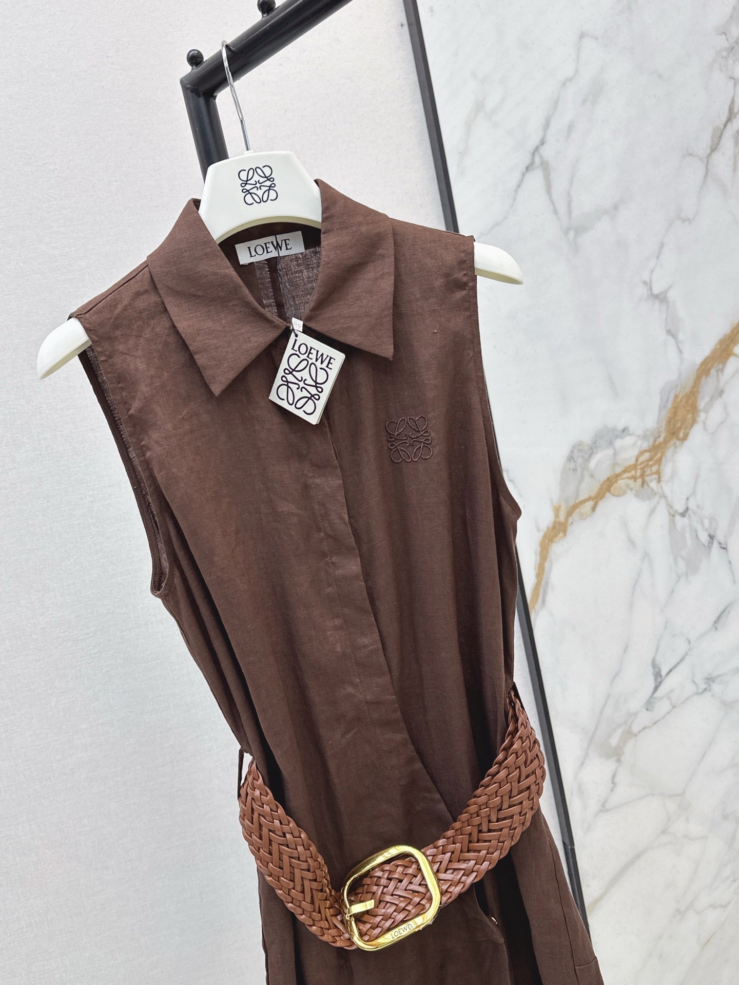 Loe 25ss Linen sleeveless dress
