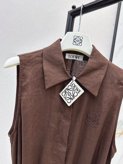 Loe 25ss Linen sleeveless dress