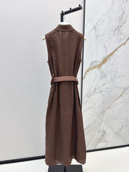 Loe 25ss Linen sleeveless dress