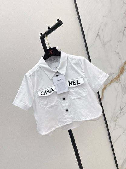 Ch 25ss embroidered crop shirt
