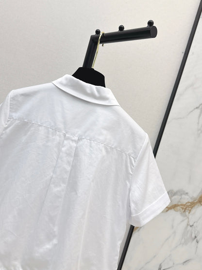Ch 25ss embroidered crop shirt