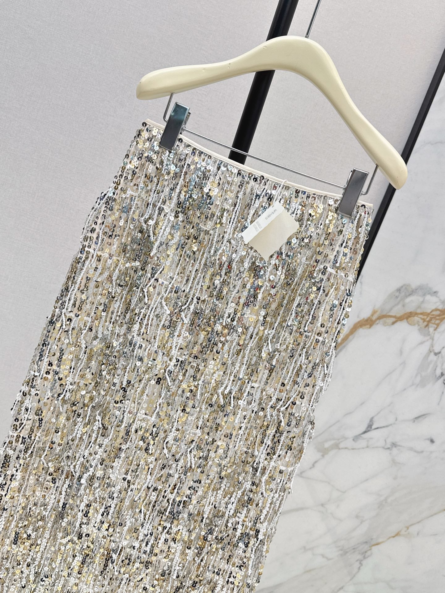 Brune 25ss Fringed sequined skirt
