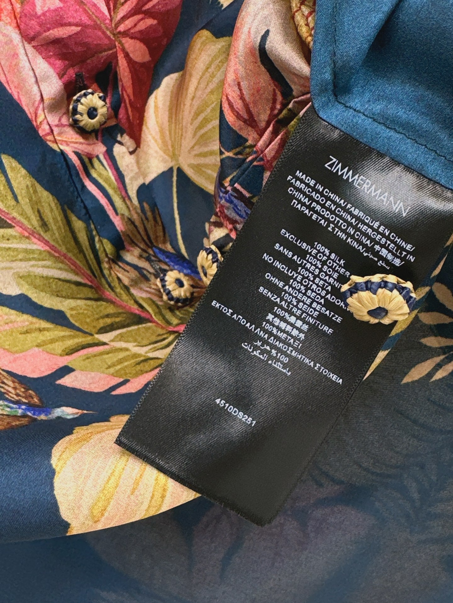 Zimm 25ss Silk print pants
