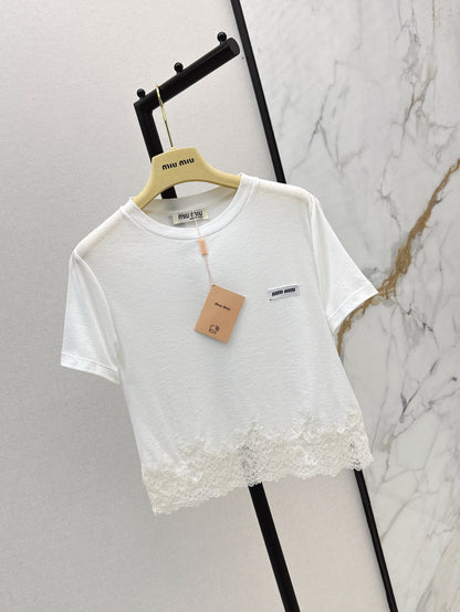 Miu 25ss lace t-shirt