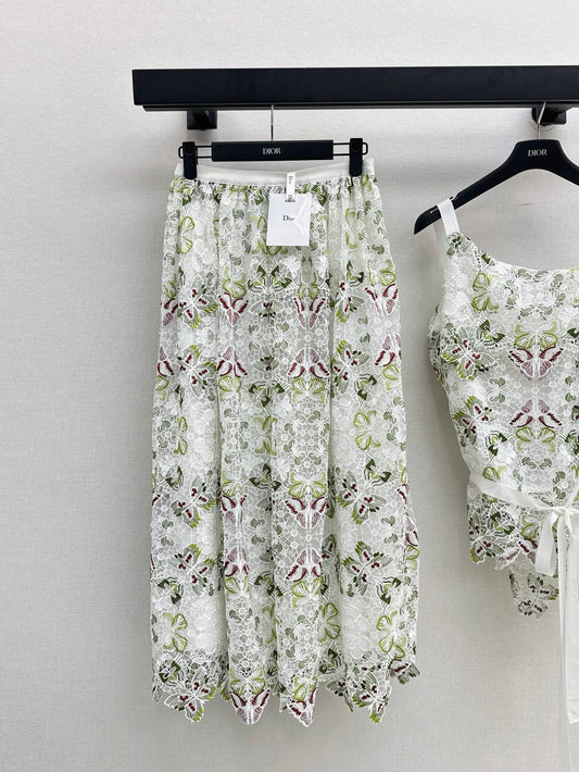 CD 25ss lace embroidered skirt