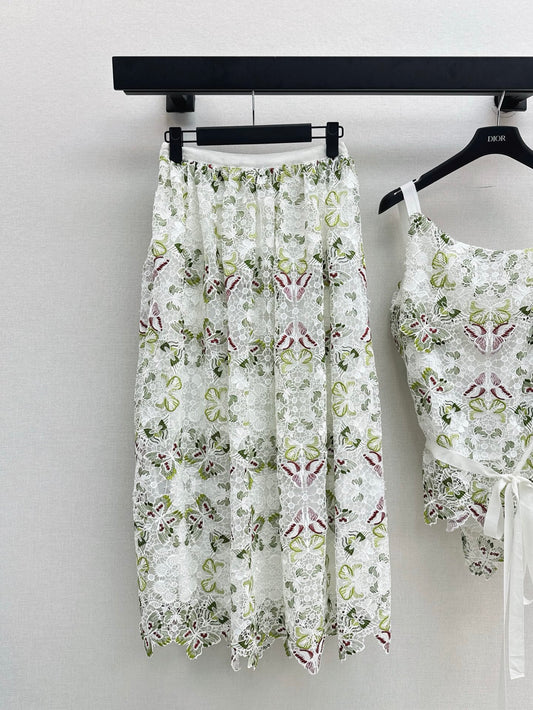 CD 25ss lace embroidered skirt