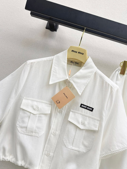 Miu 25ss crop shirt set