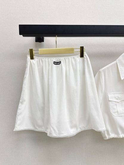 Miu 25ss crop shirt set
