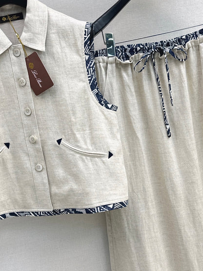 Loro 25ss linen silk suit