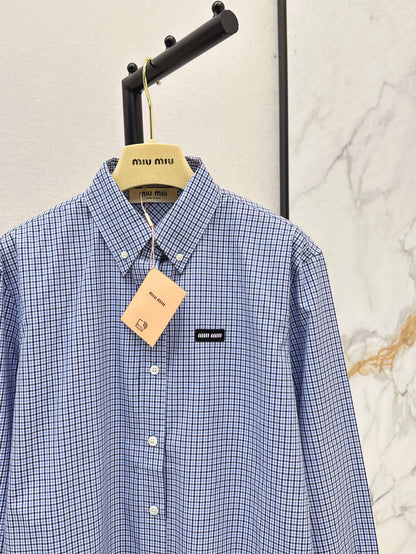 Miu 25ss plaid shirt