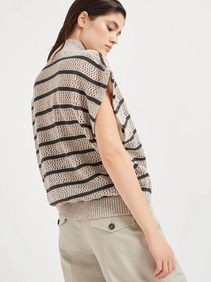 Bottega 25ss Linen hollow vest