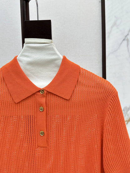 Loro 25ss knit polo shirt