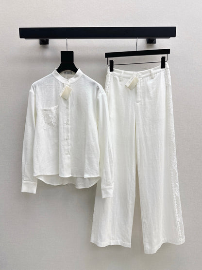 Brune 25ss lace linen shirt
