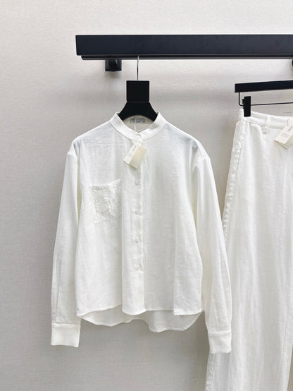 Brune 25ss lace linen shirt