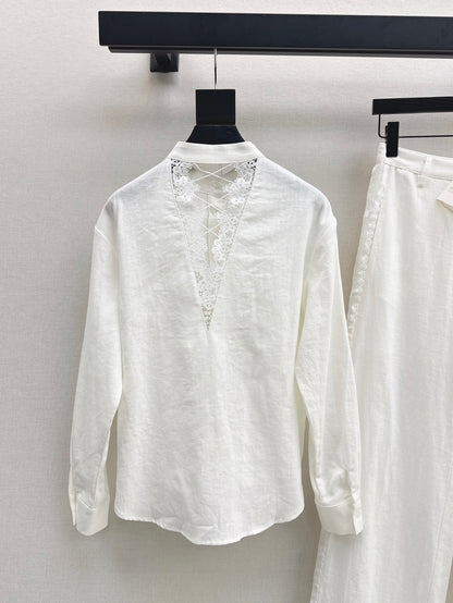 Brune 25ss lace linen shirt