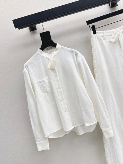 Brune 25ss lace linen shirt
