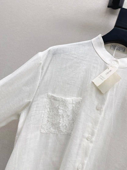 Brune 25ss lace linen shirt