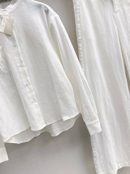 Brune 25ss lace linen shirt