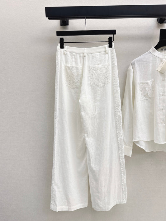 Brune 25ss lace linen pants