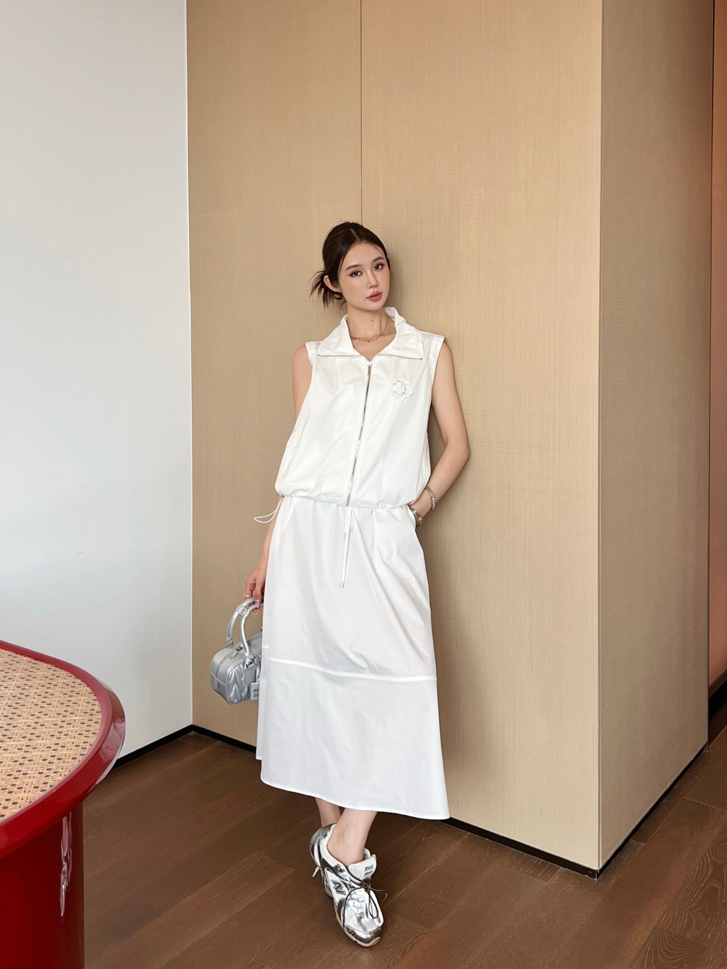 Chan 25ss vest skirt set