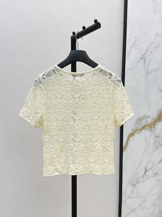 CD 25ss knit hollow shirt