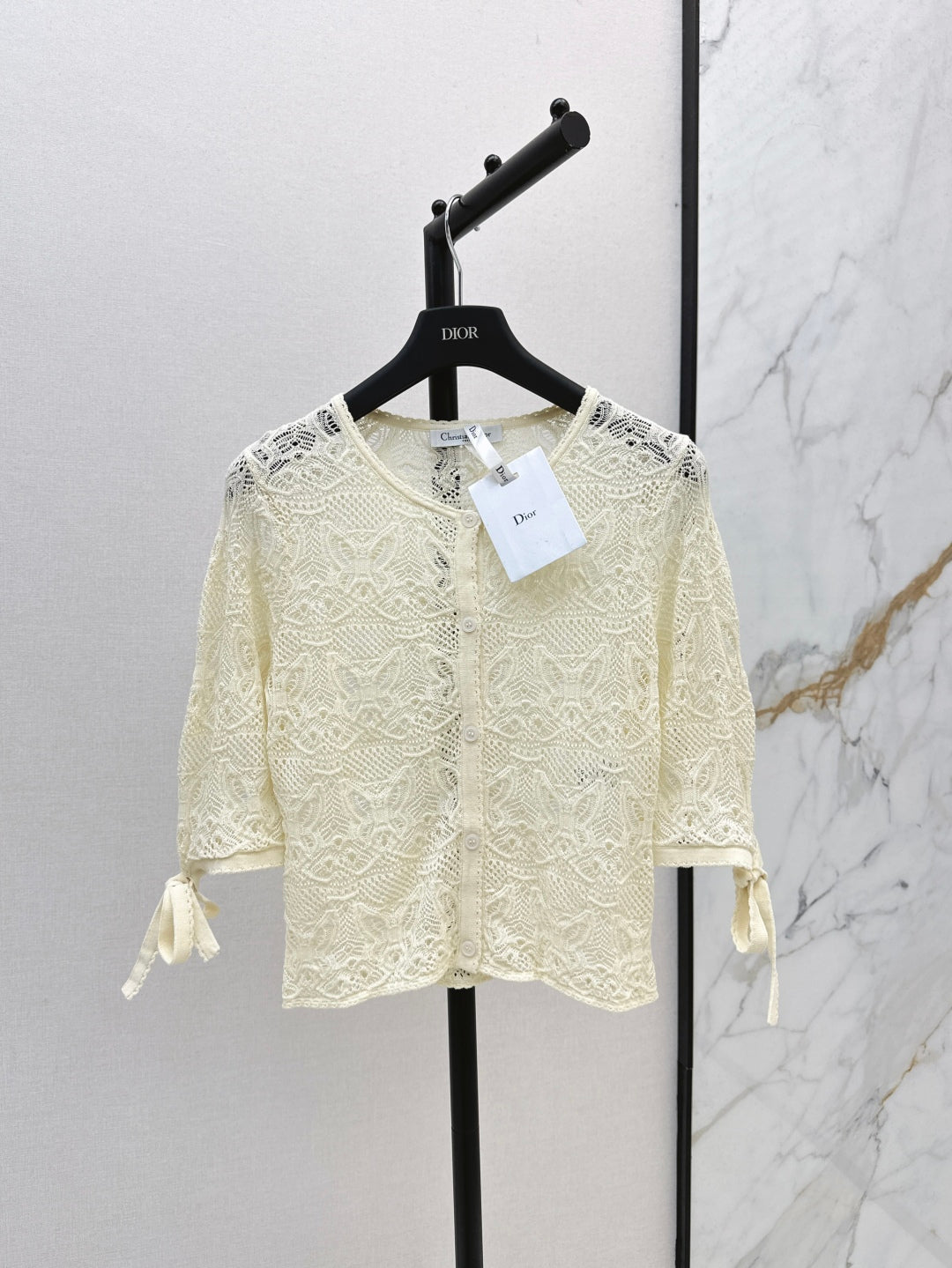 CD 25ss knit hollow cardigan