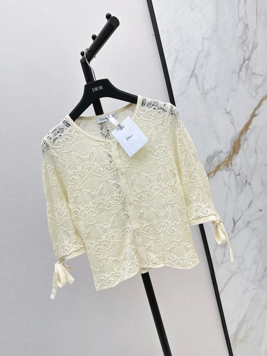 CD 25ss knit hollow cardigan