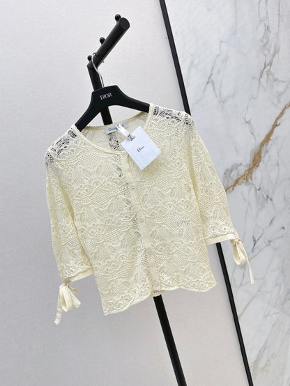 CD 25ss knit hollow cardigan