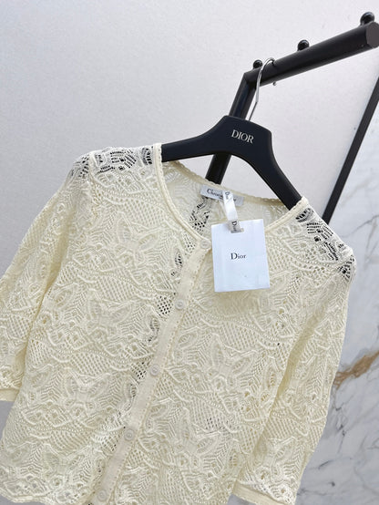 CD 25ss knit hollow cardigan