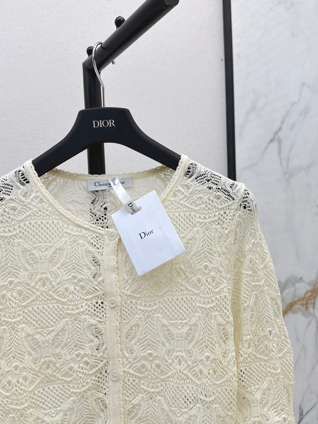 CD 25ss knit hollow cardigan