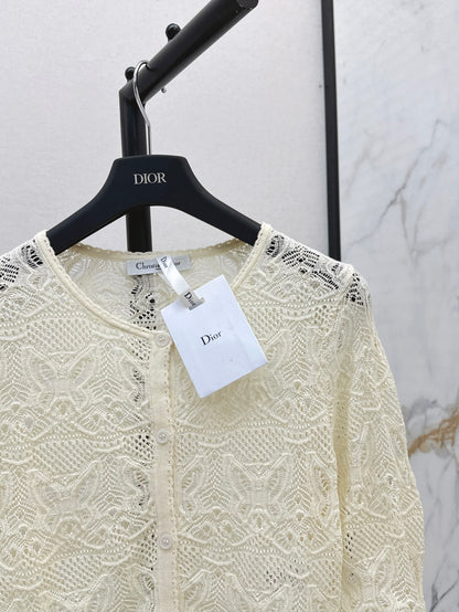 CD 25ss knit hollow cardigan