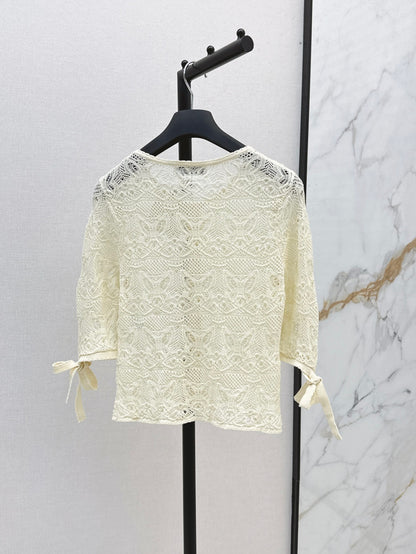CD 25ss knit hollow cardigan