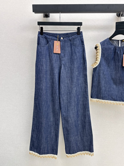 Loro 25SS lace jeans