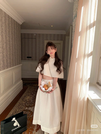Chan 25ss woven cape top