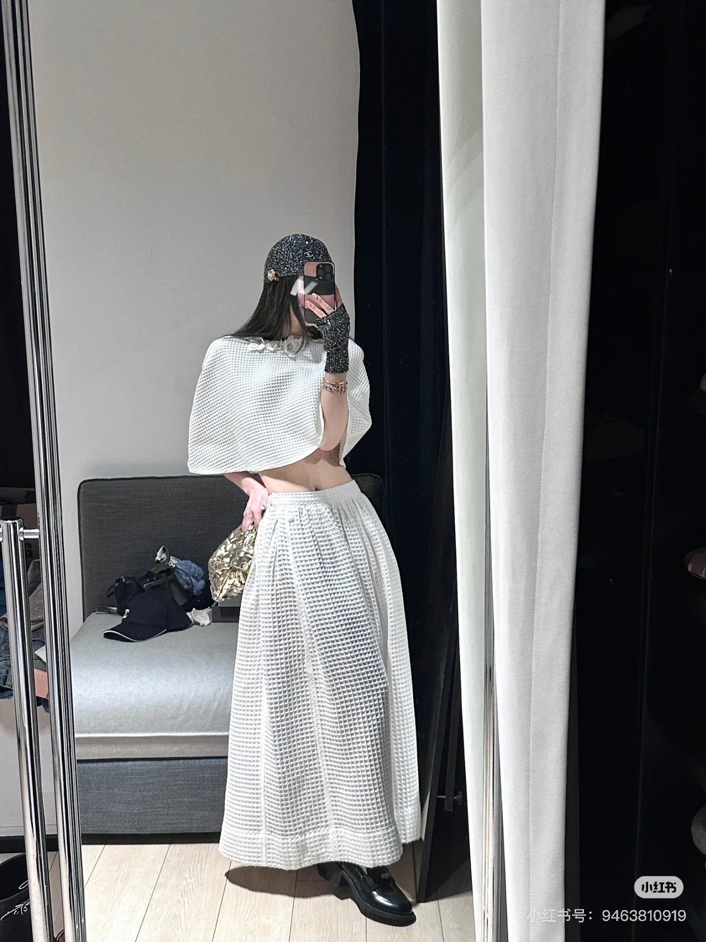 Chan 25ss woven cape top