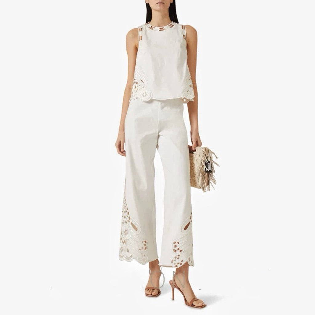 Loro 25ss embroidered hollow suit