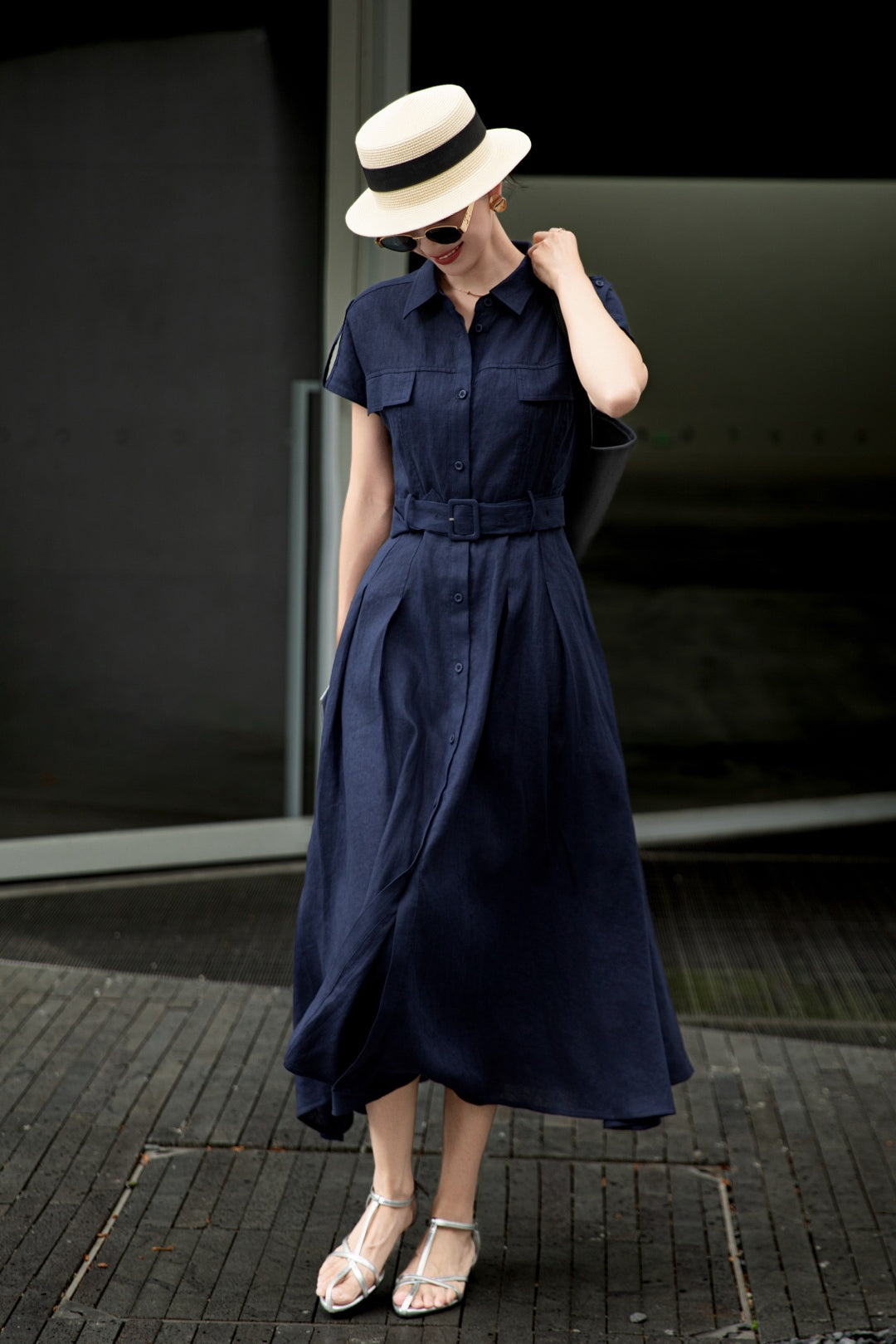 Loro 25ss Linen dress