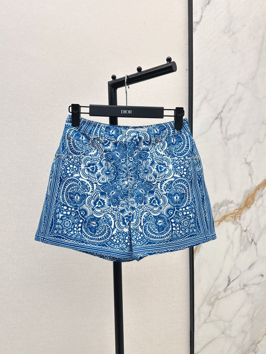 CD 25ss print denim short
