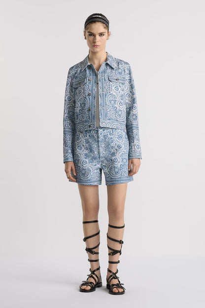CD 25ss print denim short
