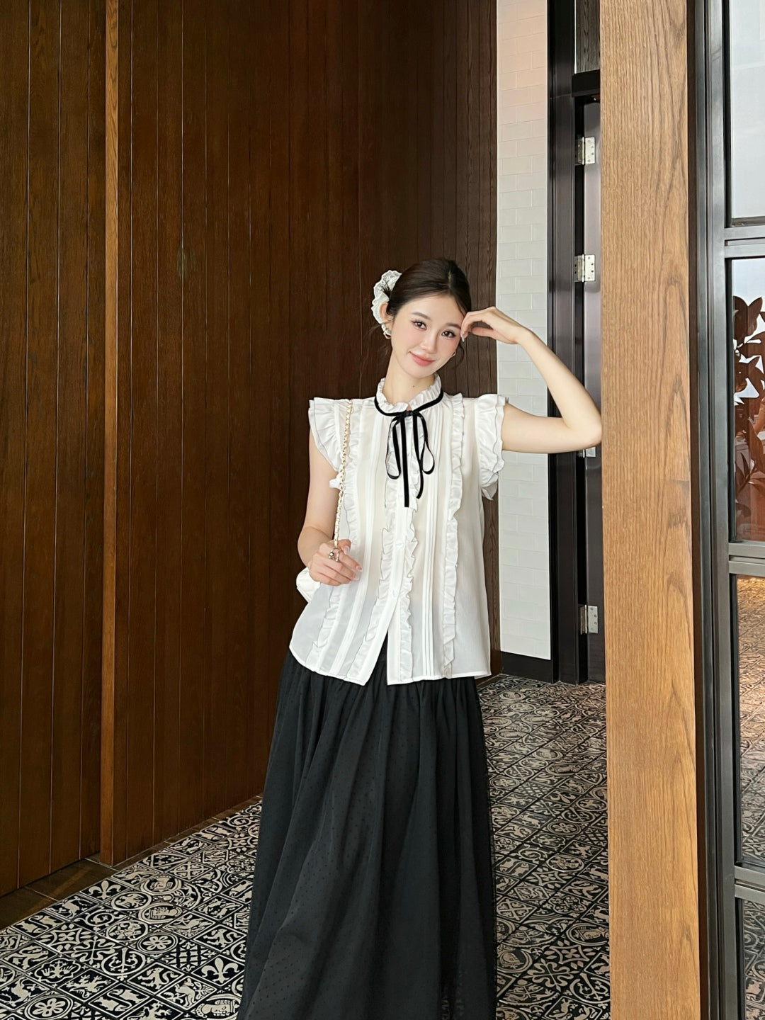 CD 25SS silk sleeveless shirt