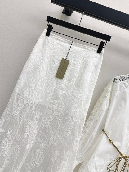 Es 25ss lace hollow skirt