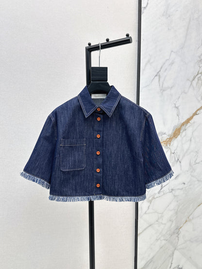 Zimm 25ss denim crop shirt