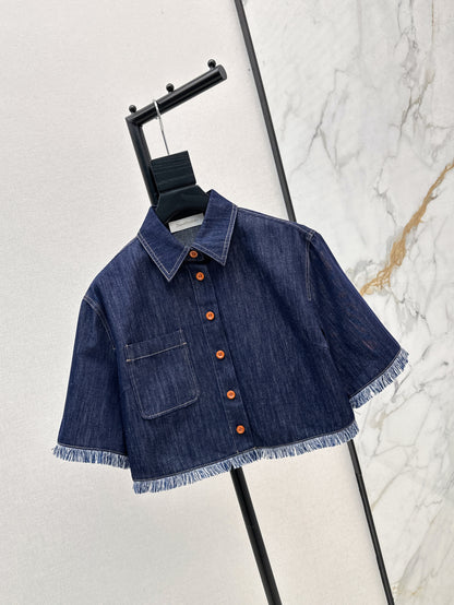 Zimm 25ss denim crop shirt