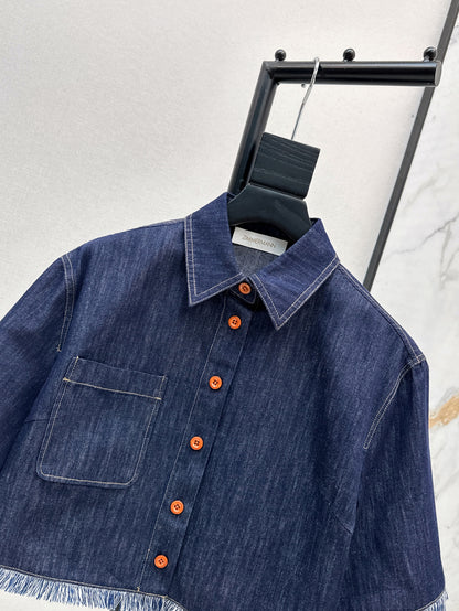 Zimm 25ss denim crop shirt