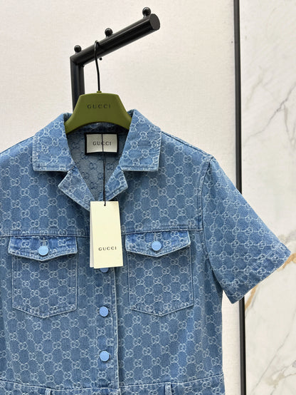Guc 25ss jacquard denim jumpsuit