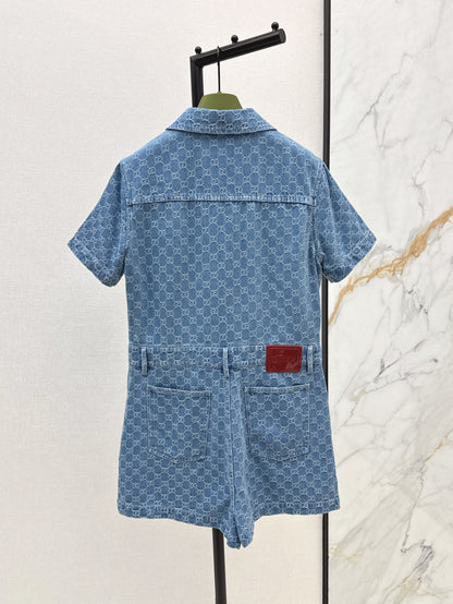 Guc 25ss jacquard denim jumpsuit