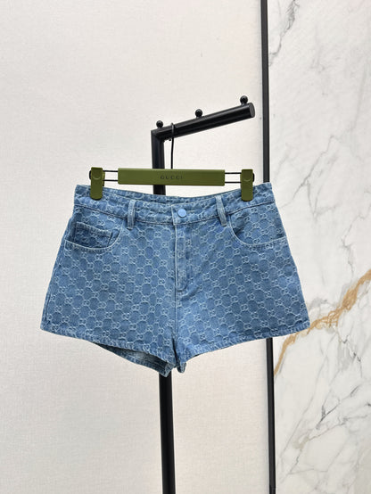 Guc 25ss jacquard denim short